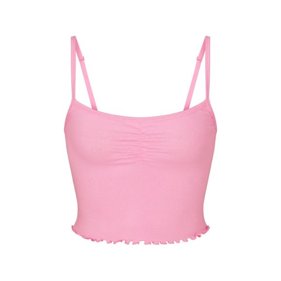 SKIMS Tops - Skims Logo Pointelle Cami - Bubble Gum
